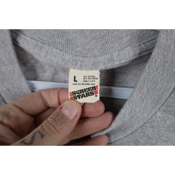 Vintage 80s Mens Large Distressed Comic Meet You In The Maine Woods T-Shirt USA - Picture 9 of 12